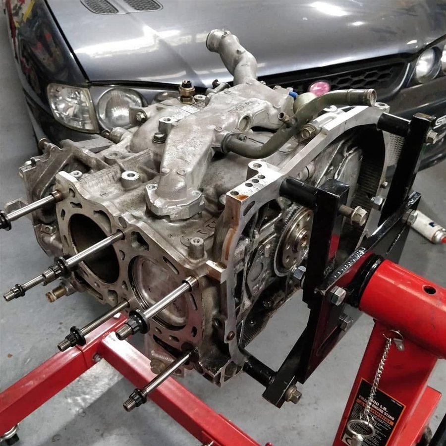 An engine being rebuilt