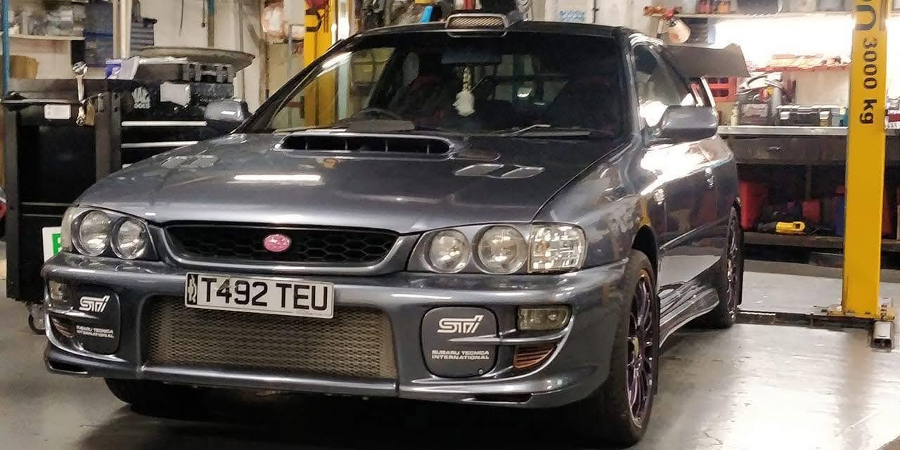 A car in the workshop